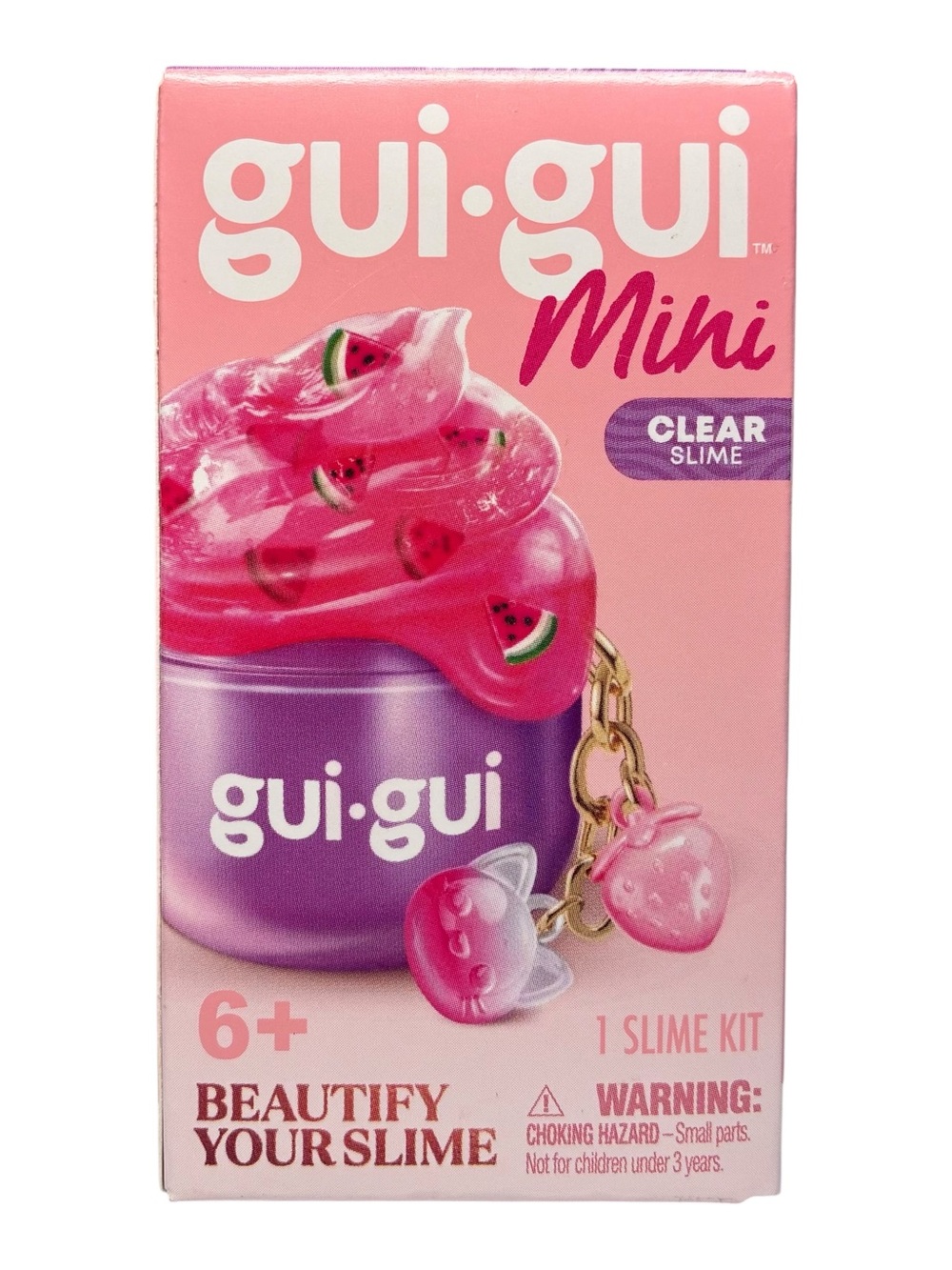 (1) Gui Gui Mini Slime Kit “Clear” ASMR Sensory Keychain Phone Clip Collectible